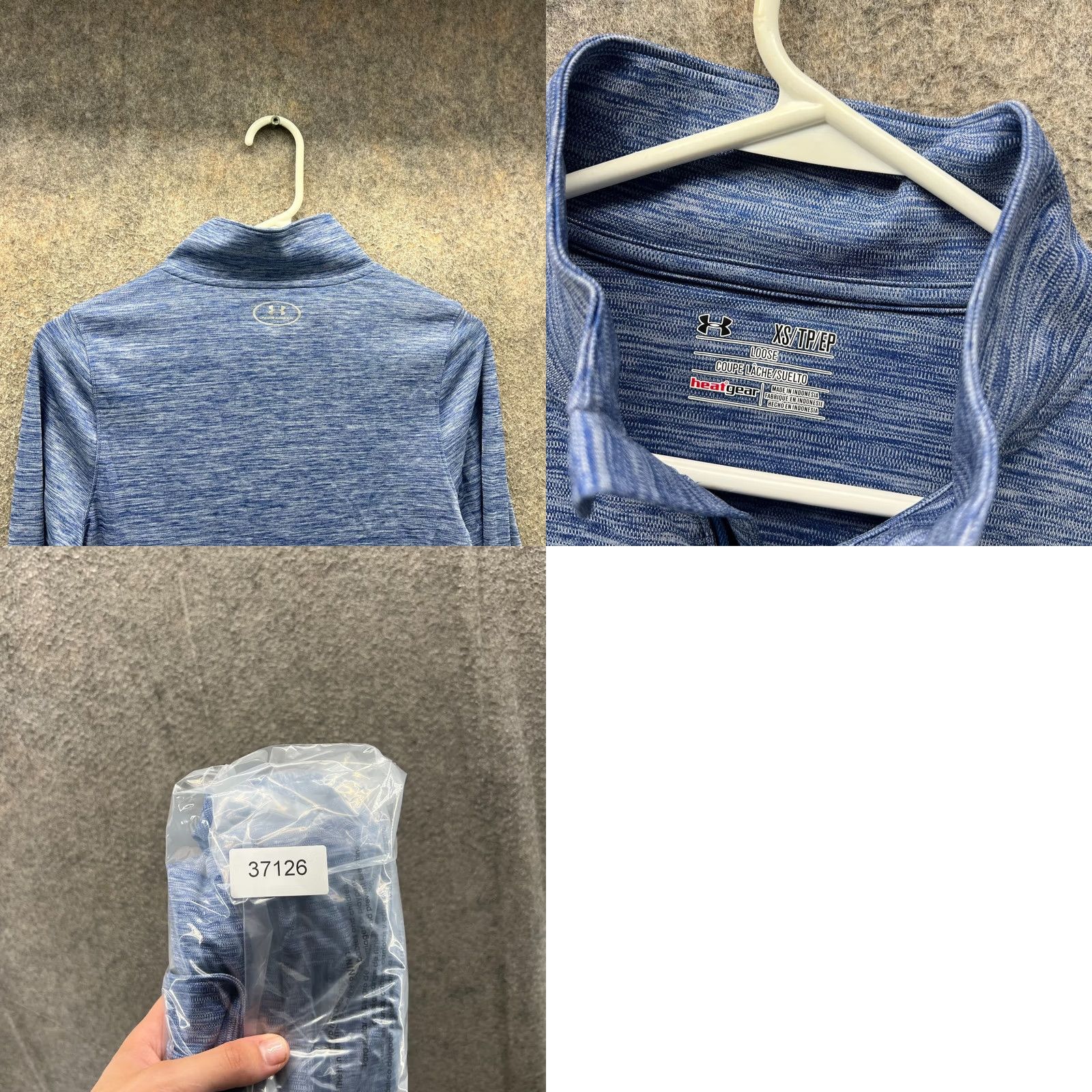 Under Armour Under Armour Pullover Sweatshirt XS Women Blue 1/4 Zip Mock Neck HeatGear Activewear Running & Jogging Size XS / US 0-2 / IT 36-38 - 8 Thumbnail