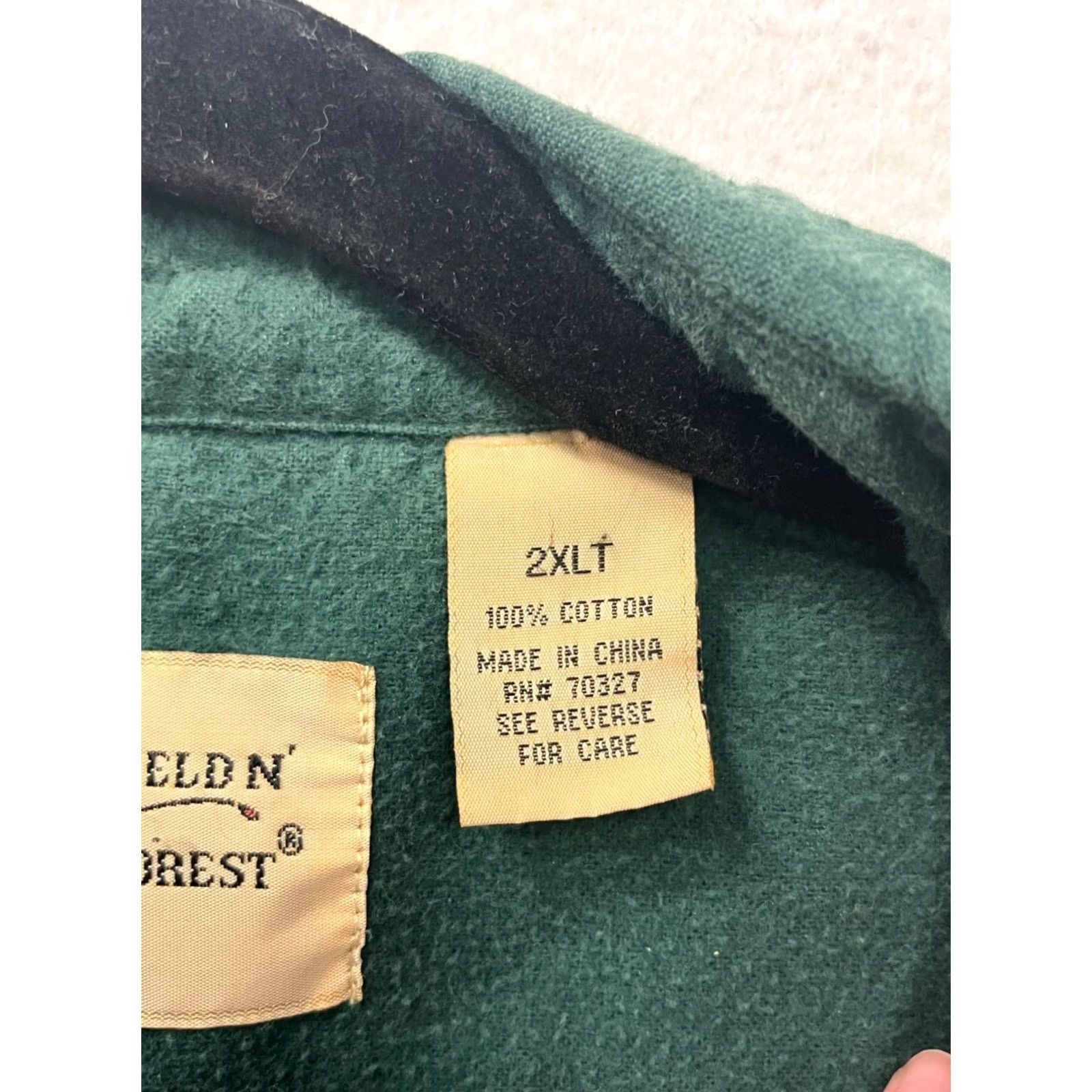 Vintage VINTAGE Field & Forest Western Shirt Button-Up 2XLT Mens Long Sleeve Cotton Green Buttton-Up Shirt? Size US XXL / EU 58 / 5 - 3 Thumbnail
