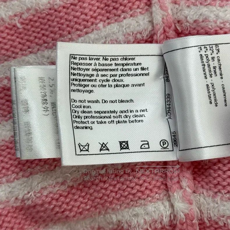 Chanel Chanel White and pink striped cashmere knitted sweater Size XS / US 0-2 / IT 36-38 - 6 Thumbnail