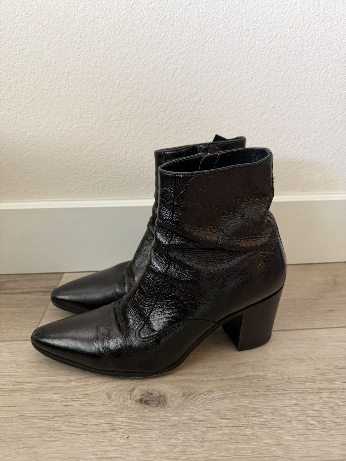 Saint Laurent Paris FW15 Crinkled Leather French 85 Boots 42 Size US 9 / EU 42 - 3 Thumbnail