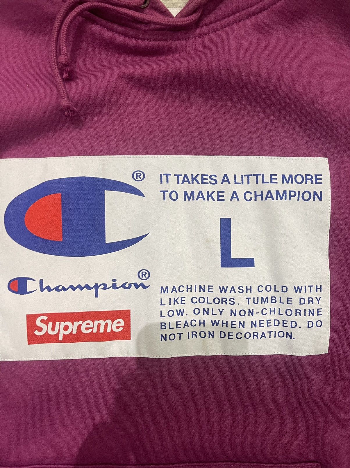 Champion × Supreme Supreme Champion Hoodie Size US L / EU 52-54 / 3 - 5 Thumbnail