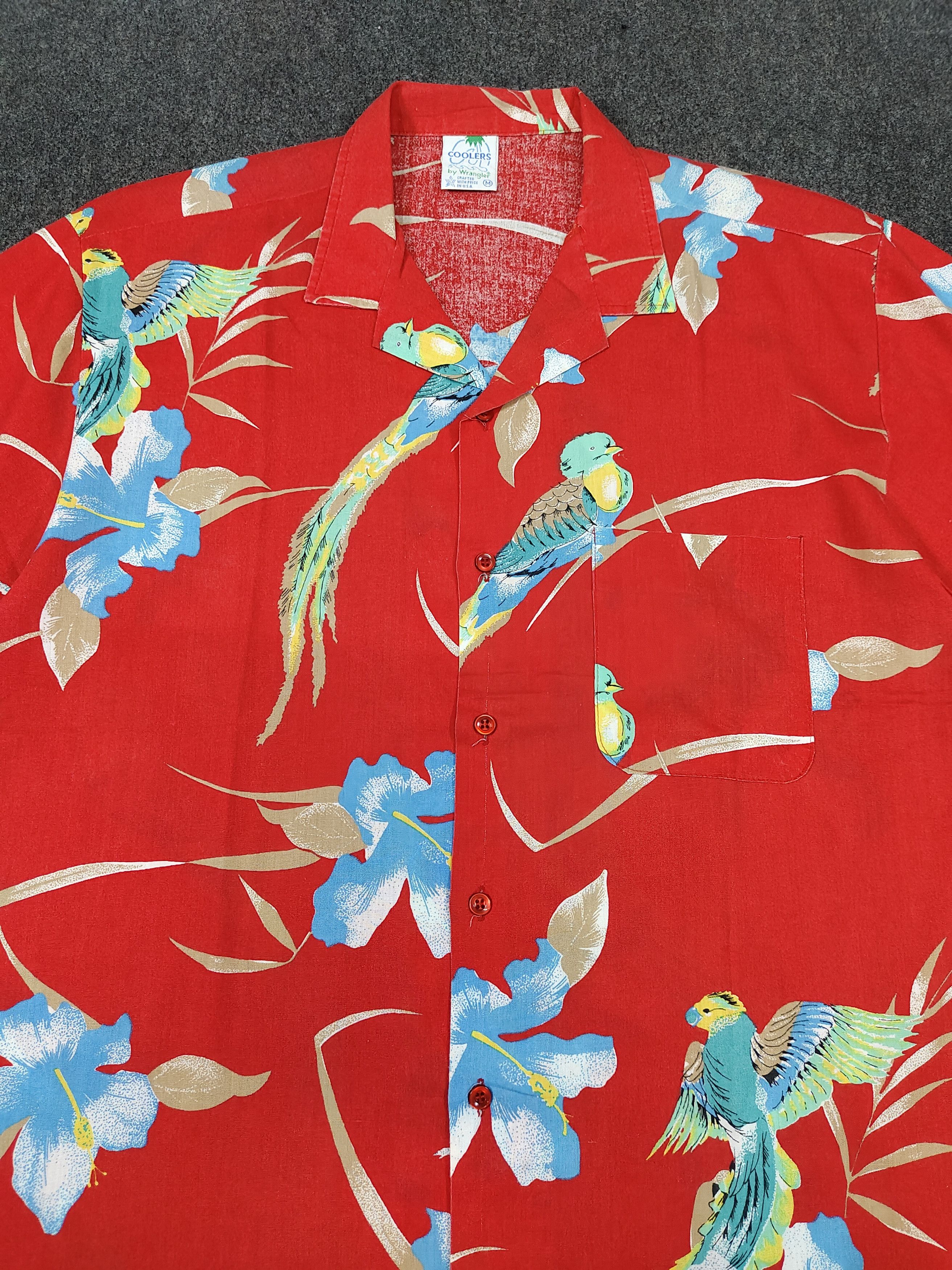 Wrangler 70s-80s Coolers by Wrangler🌴Tropical Hawaiian Shirt Size US M / EU 48-50 / 2 - 2 Thumbnail