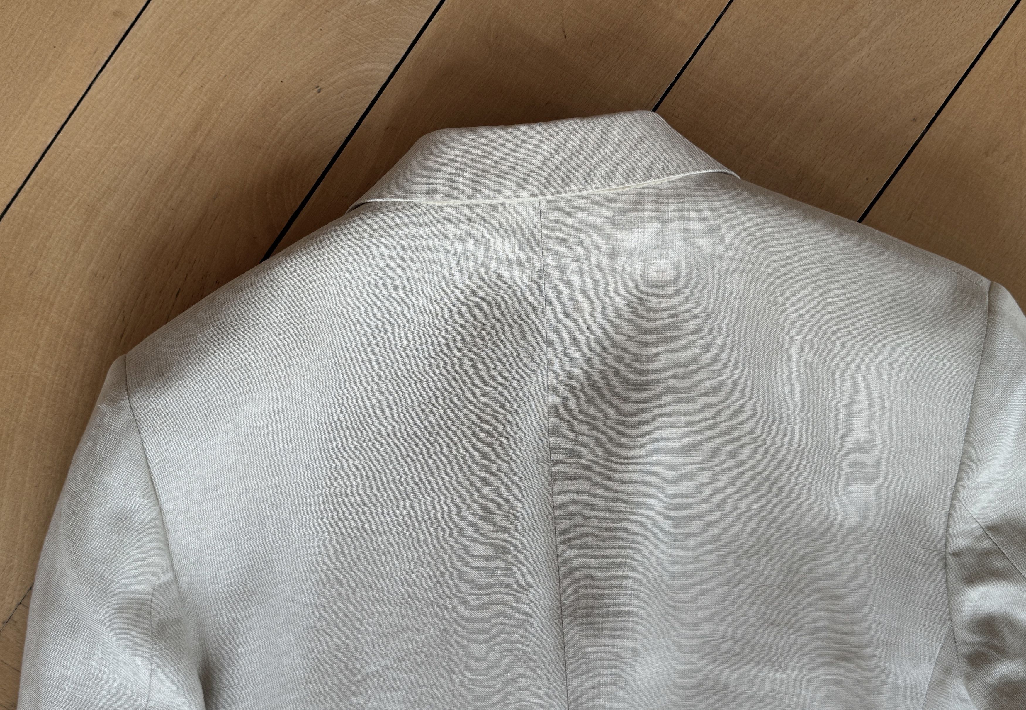 HUSBANDS Husbands Paris - Beige Linen Blazer Double Breasted Size 36R - 6 Thumbnail