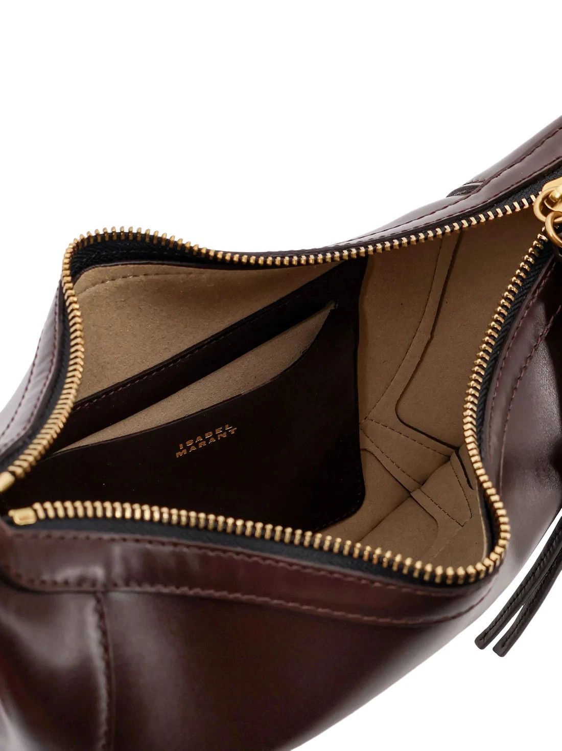 Isabel Marant Naoko Choc Leather Shldr Bag Auth.