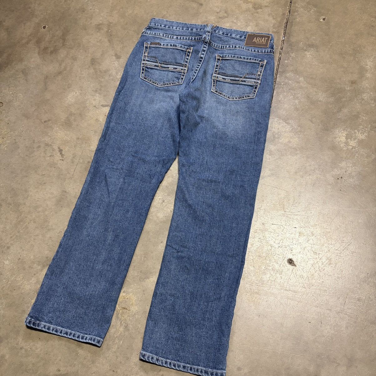 Ariat Vintage Ariat M5 Straight Leg Jeans Faded Washed Whisker Size US 35 - 10 Thumbnail