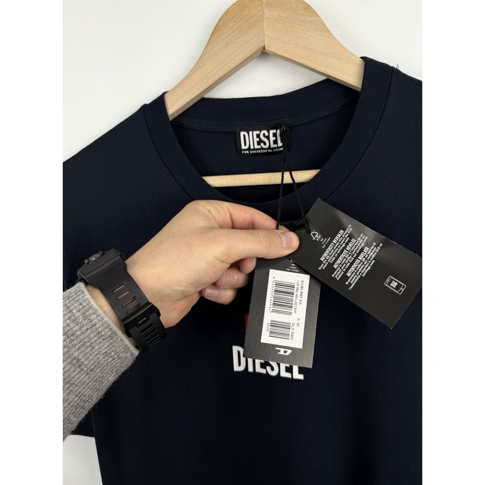 Diesel VINTAGE Diesel Velour Logo For Successful Living Classic T-Shirt XL Dark Blue Logo Mens XS? Size US XL / EU 56 / 4 - 6 Thumbnail