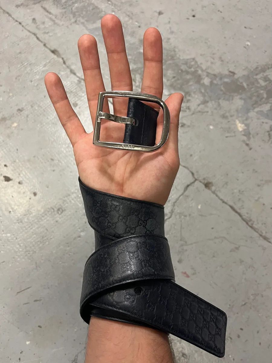Gucci Gucci Navy Propaganda Leather Belt Size ONE SIZE - 1 Thumbnail