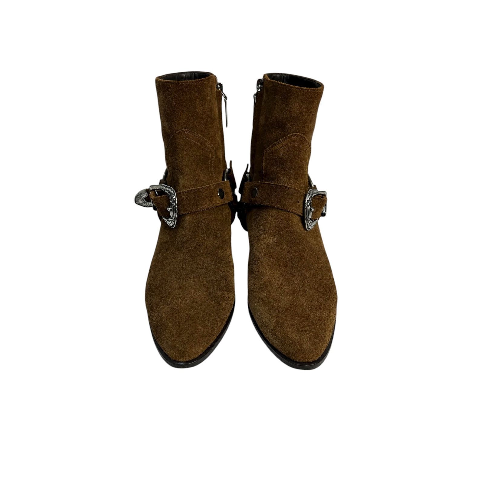 Yves Saint Laurent SAINT LAURENT Brown Suede Western Ankle Boots Sz.38.5 Size US 7.5 / IT 37.5 - 3 Thumbnail