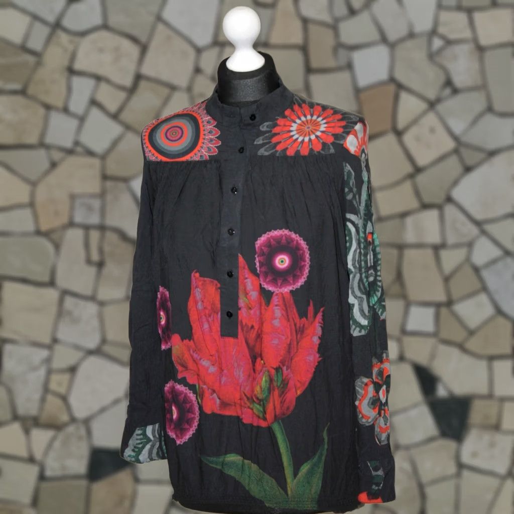 Desigual Desigual Black Blouse Shirt Womens M Size M / US 6-8 / IT 42-44 - 1 Thumbnail