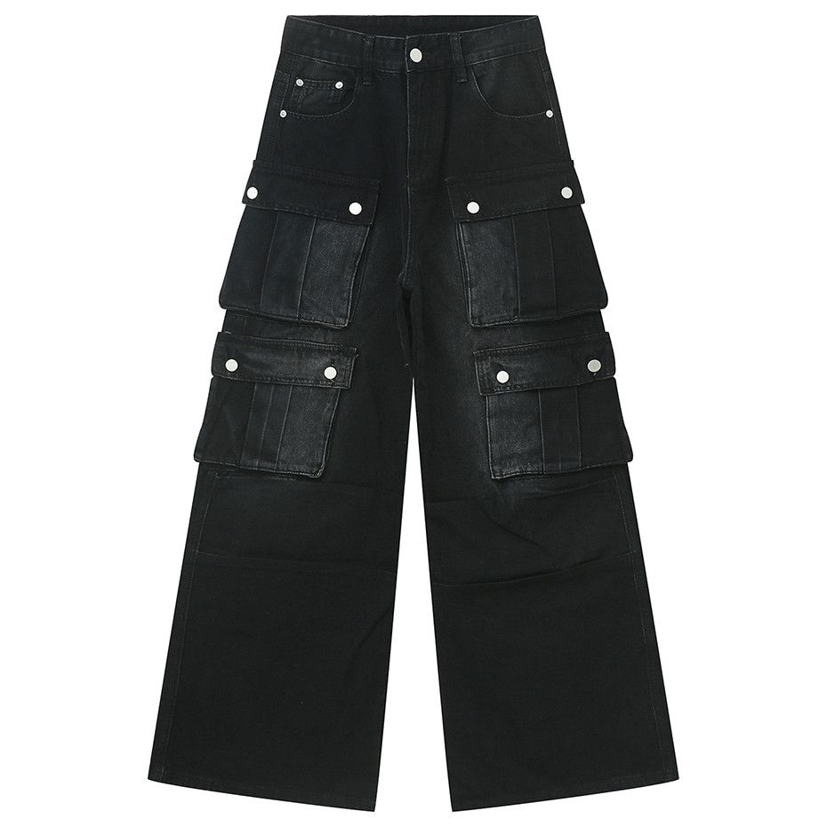 Japanese Brand × Jean Men Vintage Baggy Jeans Multi Pocket Cargo Size US 31 - 1 Thumbnail