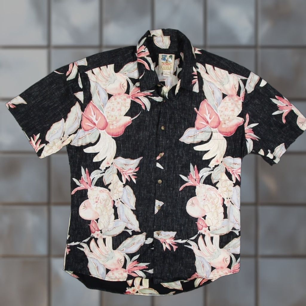 Vintage Kahala John Severson Shirt Men XL Black Tropical Floral Reverse Hawaii Tiki Size US XL / EU 56 / 4 - 1 Thumbnail