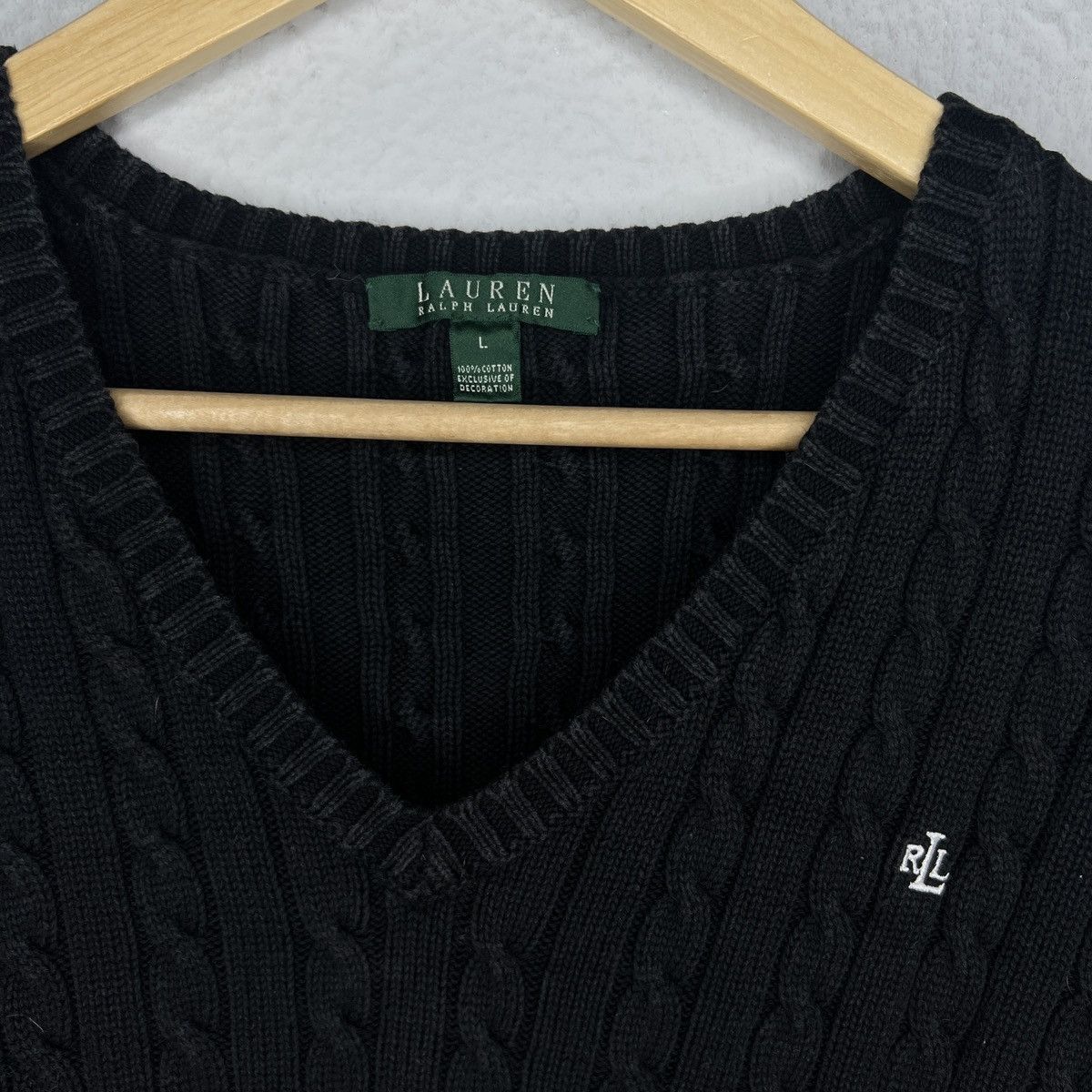 Polo Ralph Lauren Polo Ralph Lauren Jumper Sweater Knitwear Cable Logo Black Size L / US 10 / IT 46 - 4 Thumbnail