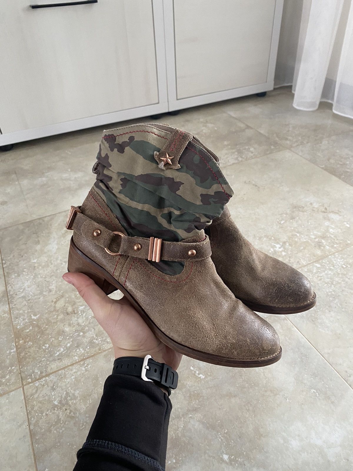 If Six Was Nine Vintage AS98 Buckle Biker Boots Rick Owens Style Airstep Y2K Size US 6.5 / EU 39-40 - 2 Thumbnail