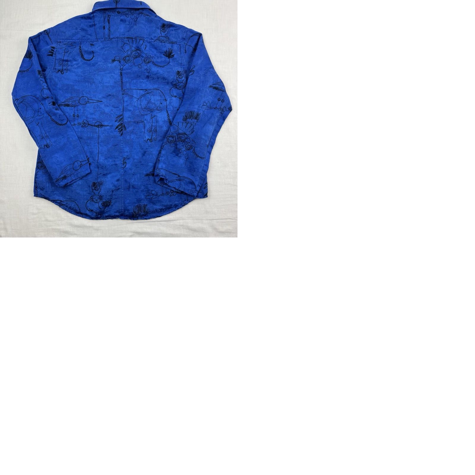 Vintage VINTAGE Chicos Button Up Shirt Womens Size 1 Silk Linen Blend Animals Nature Hipster Blue Size XS / US 0-2 / IT 36-38 - 9 Thumbnail