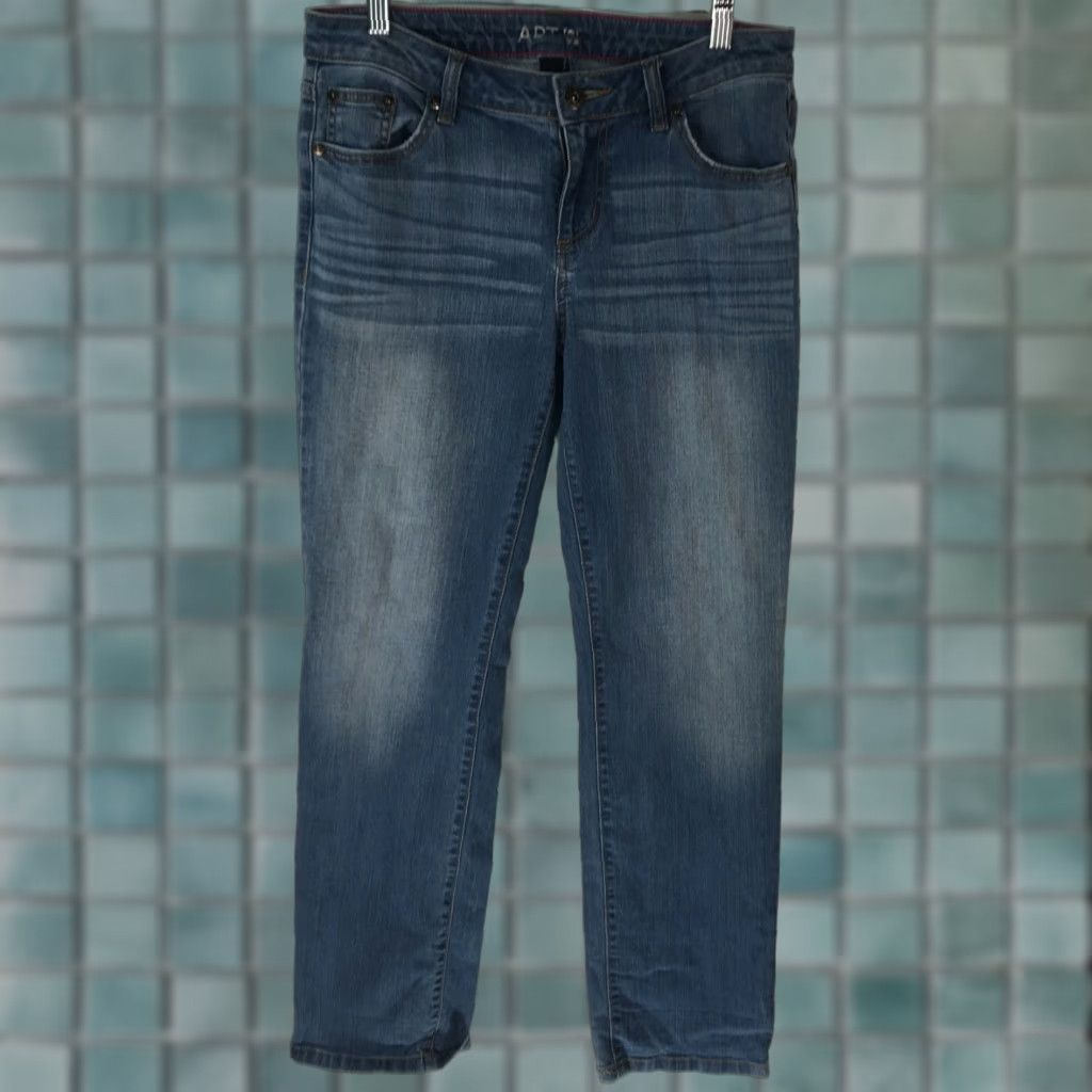 Apt. 9 Apt. 9 Women's Straight Leg Low Rise Casual Blue Denim Jeans Size 2 Size 26" / US 2 / IT 38 - 1 Thumbnail