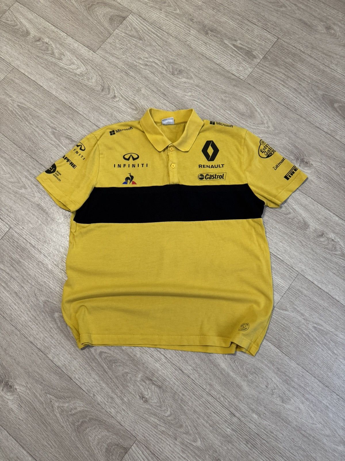 Le Coq Sportif 🔷Renault Sport F1 Racing Infiniti Microsoft Polo T-shirt🔷 Size US XL / EU 56 / 4 - 1 Thumbnail
