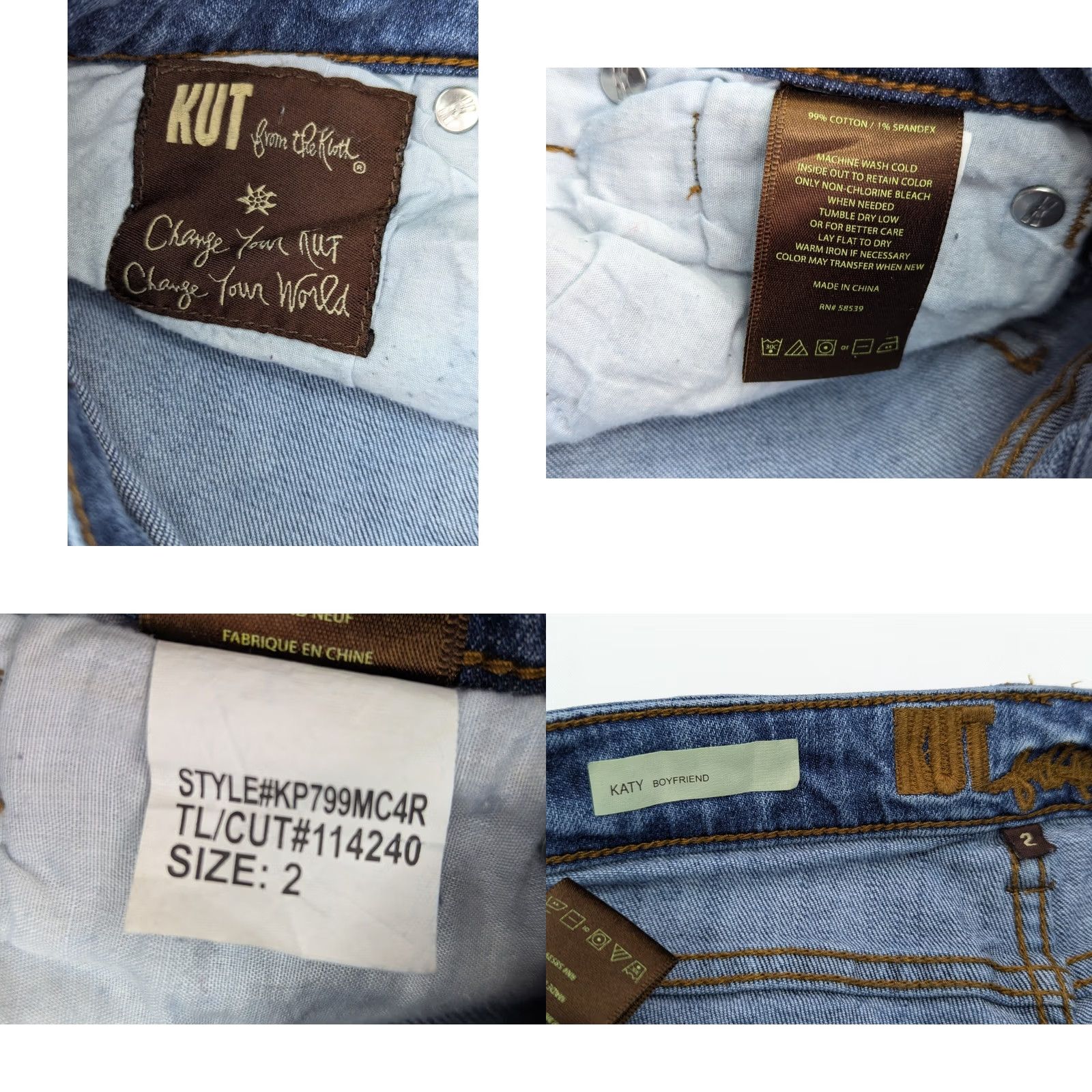 Vintage Kut From The Kloth Katy Jeans Women 2 (29x29) Blue Mid-Rise Distressed Boyfriend Size 26" / US 2 / IT 38 - 8 Thumbnail
