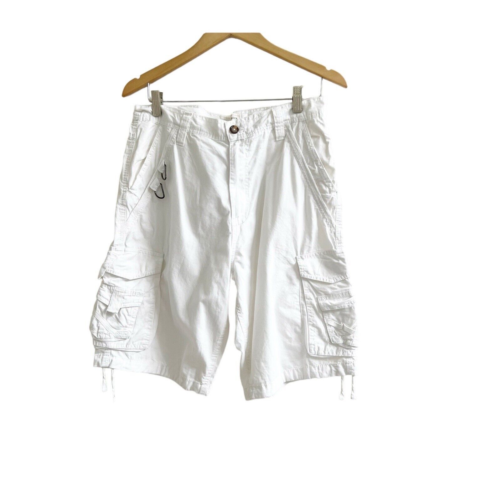 Redwood Creek Men’s Cargo Shorts 100% Cotton White Size 32