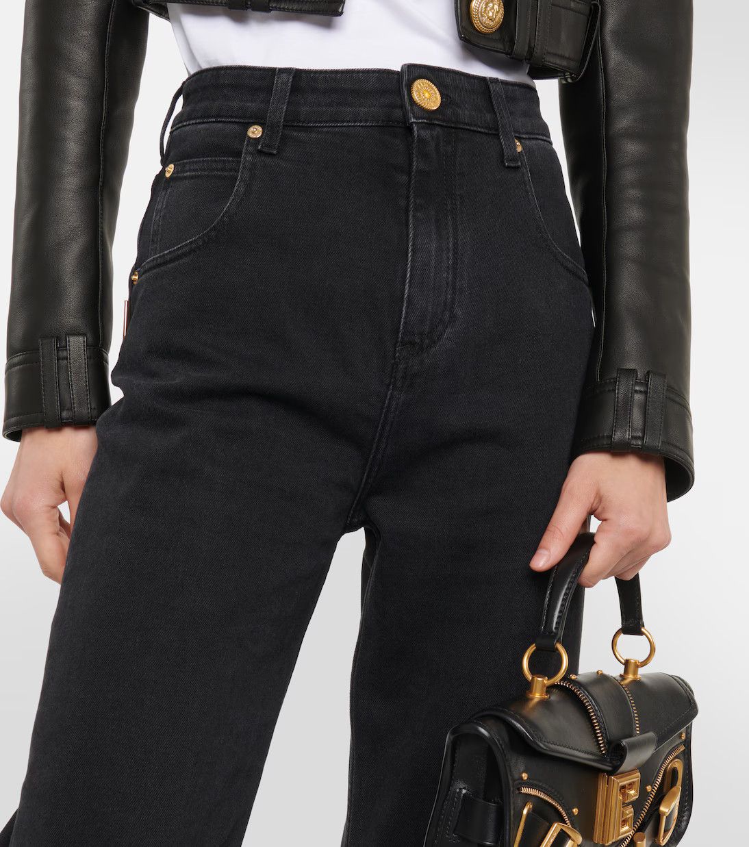 Balmain o1y0625 Denim Pant in Black Size 26" / US 2 / IT 38 - 2 Thumbnail