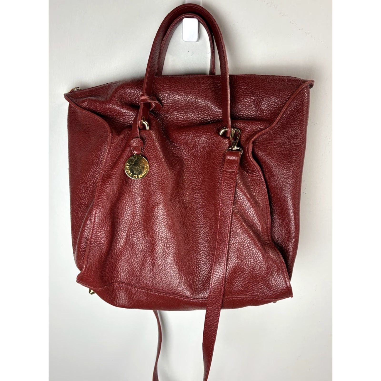 Vintage VINTAGE Laura Di Maggio Large Red Leather Crossbody Bag Purse Made in Italy Classic Women's Size ONE SIZE - 2 Thumbnail