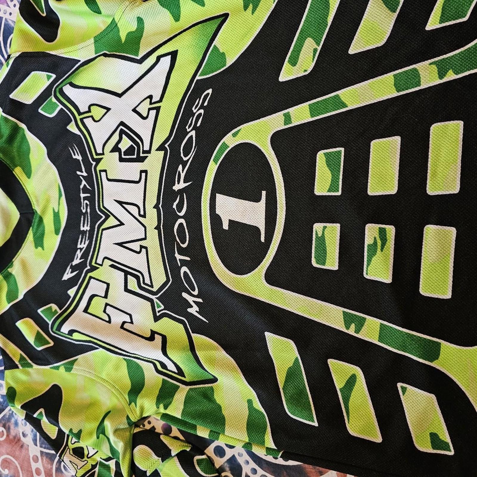 Designer Kid's Black and Green Freestyle Motorcross Rude Boyz Shirt Size US XL / EU 56 / 4 - 3 Thumbnail