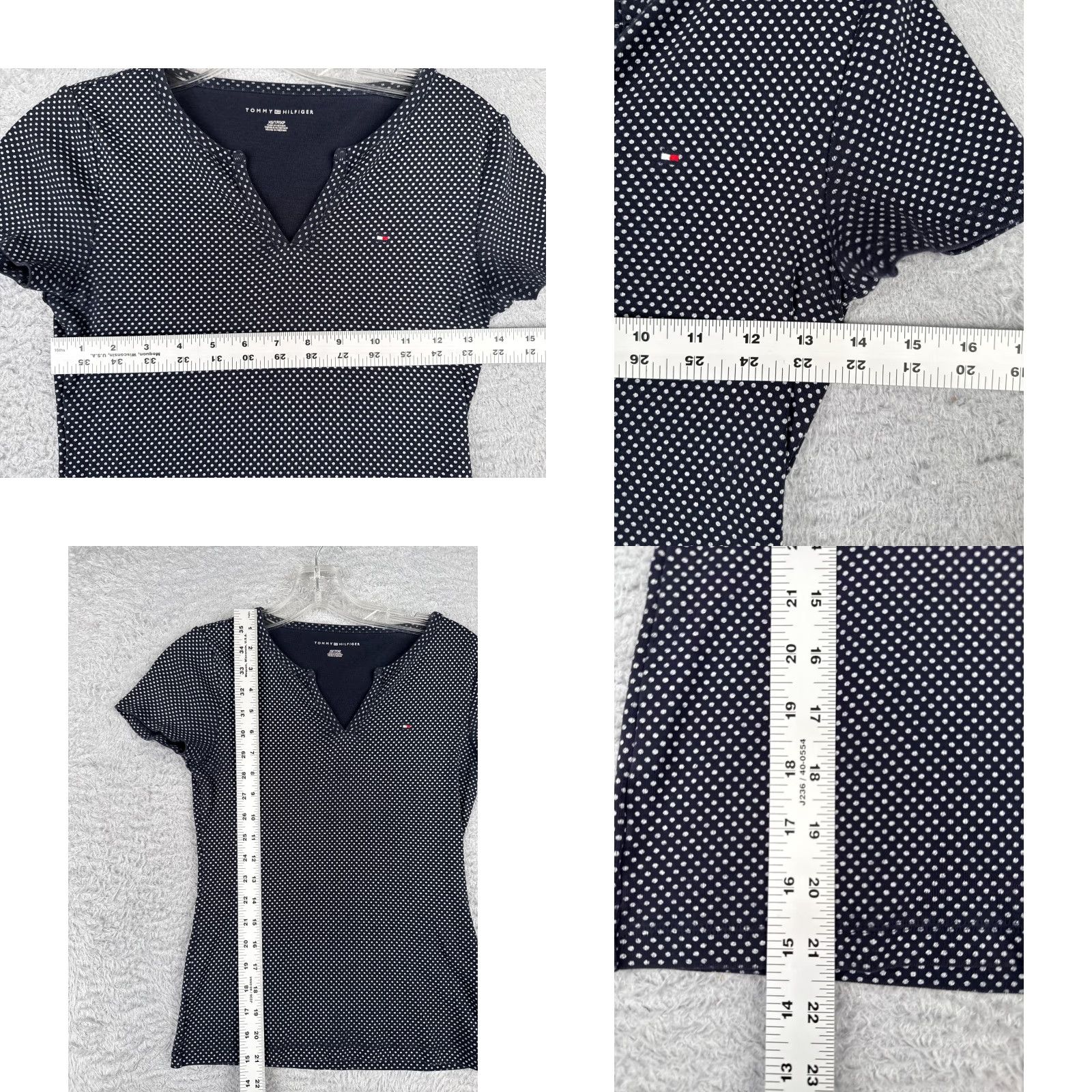 Tommy Hilfiger VINTAGE Tommy Hilfiger Shirt Juniors XS Blue Polka Dot Casual Long Sleeve Pullover 100% Cotton Size XS / US 0-2 / IT 36-38 - 8 Thumbnail
