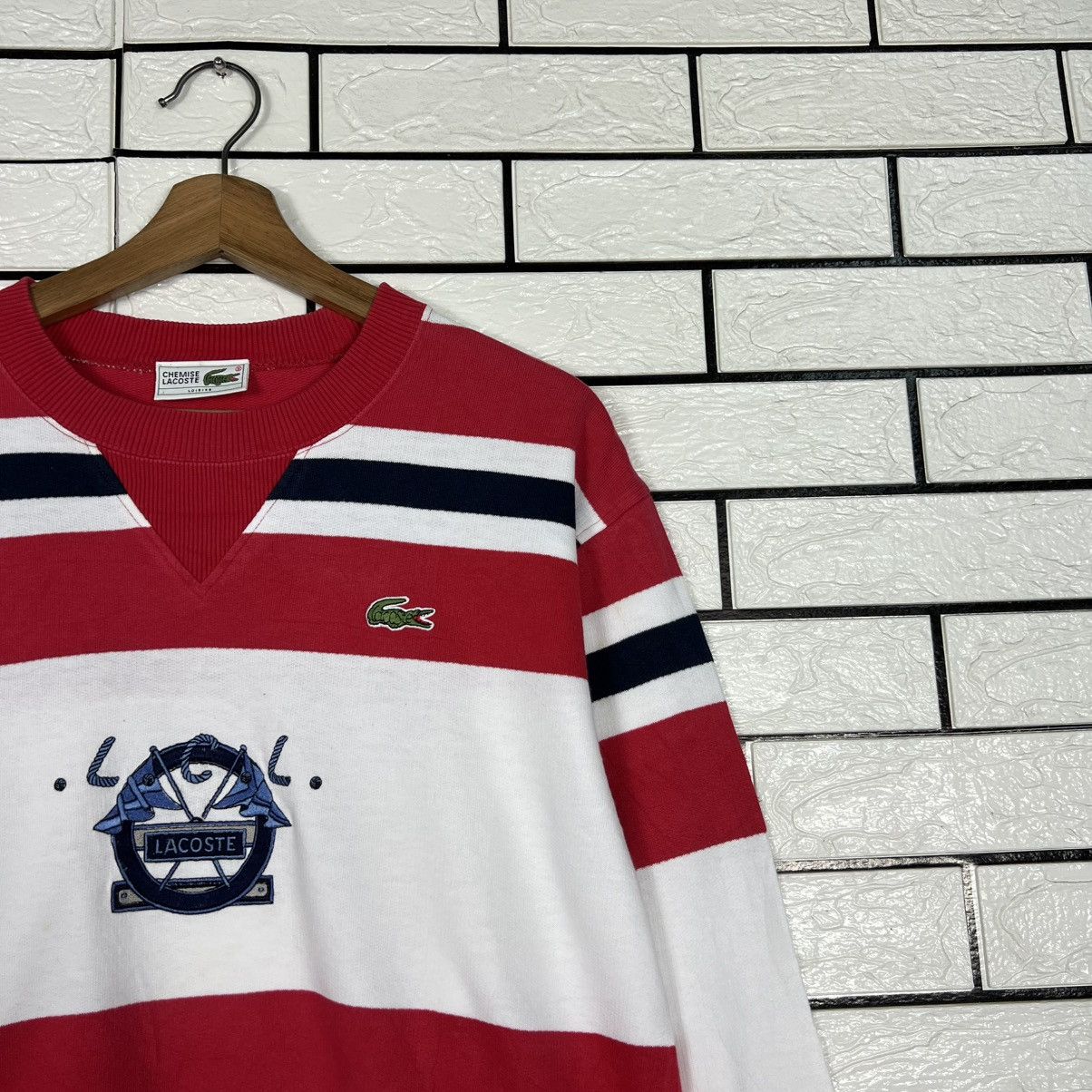 Lacoste CHEMISE LACOSTE Center Logo Striped Sweatshirt #4292-C195 Size US M / EU 48-50 / 2 - 5 Thumbnail