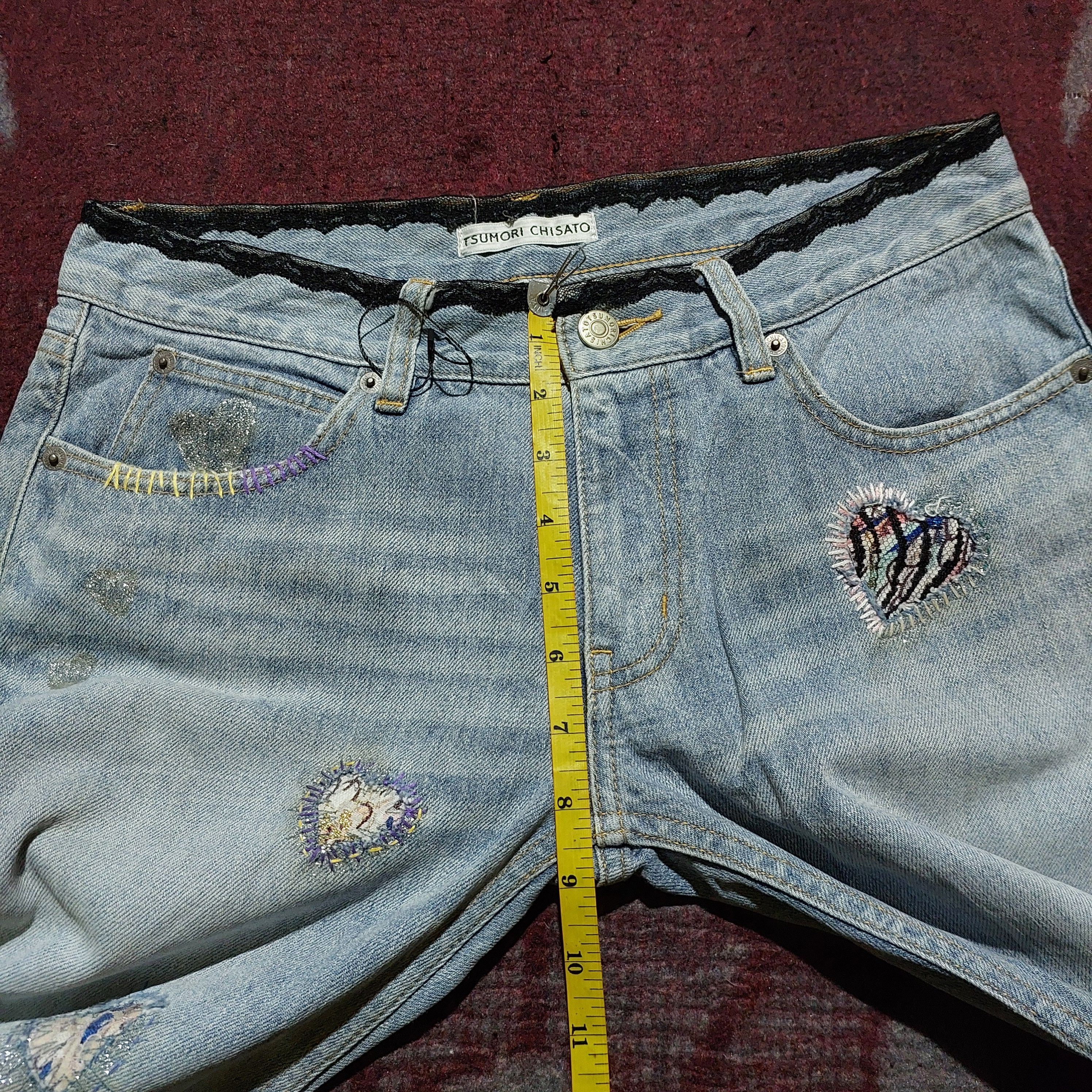 Issey Miyake vintage Tsumori Chisato heart patch blue jeans Size 30" / US 8 / IT 44 - 18 Thumbnail