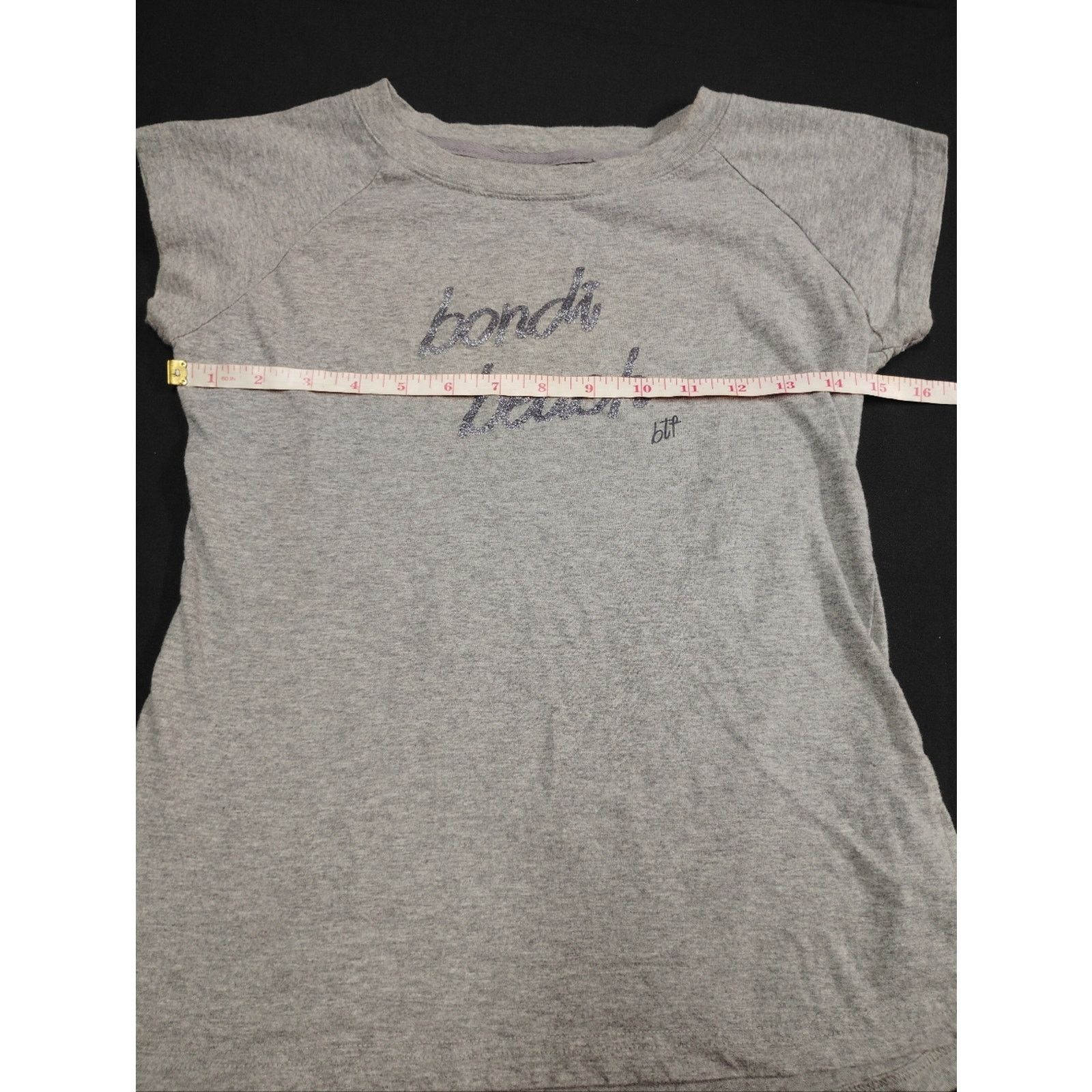 Life's a Beach Gray Tee with Glitter Bondi Beach AU Script Size M / US 6-8 / IT 42-44 - 4 Thumbnail