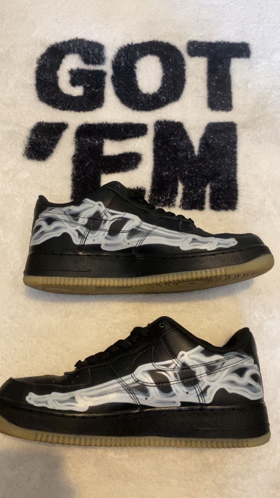 Nike Air Force 1 Skeleton Black Size US 7.5 / EU 40-41 - 2 Thumbnail