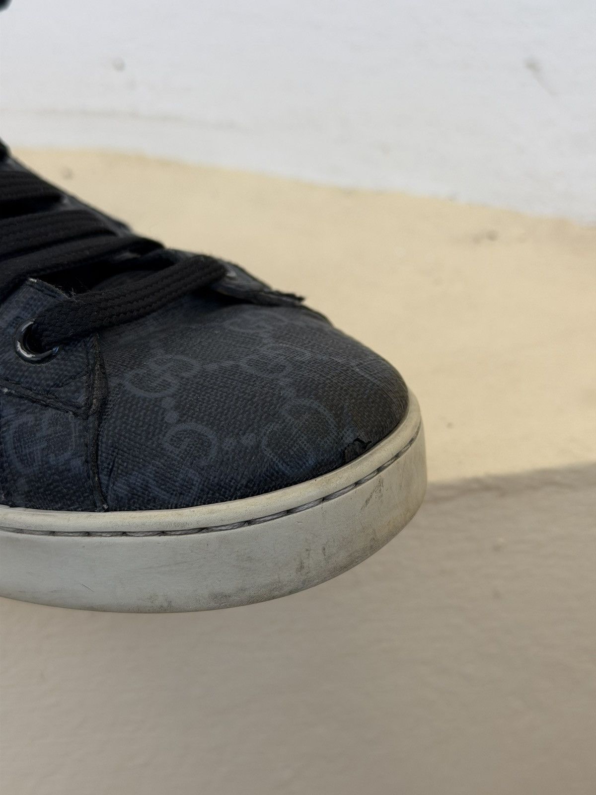 Gucci Gucci Ace Web GG Supreme Monogram Grey Sneakers Size 44 Size US 10.5 / EU 43-44 - 8 Thumbnail