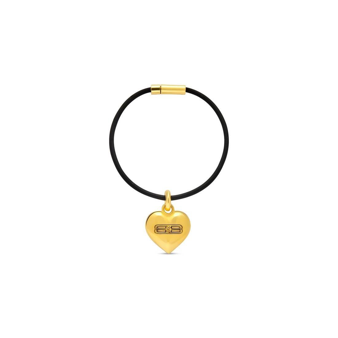Balenciaga o1mt1gz1224 Size: M / BB Icon Heart Bracelet in Black/Gold Size ONE SIZE - 1 Thumbnail