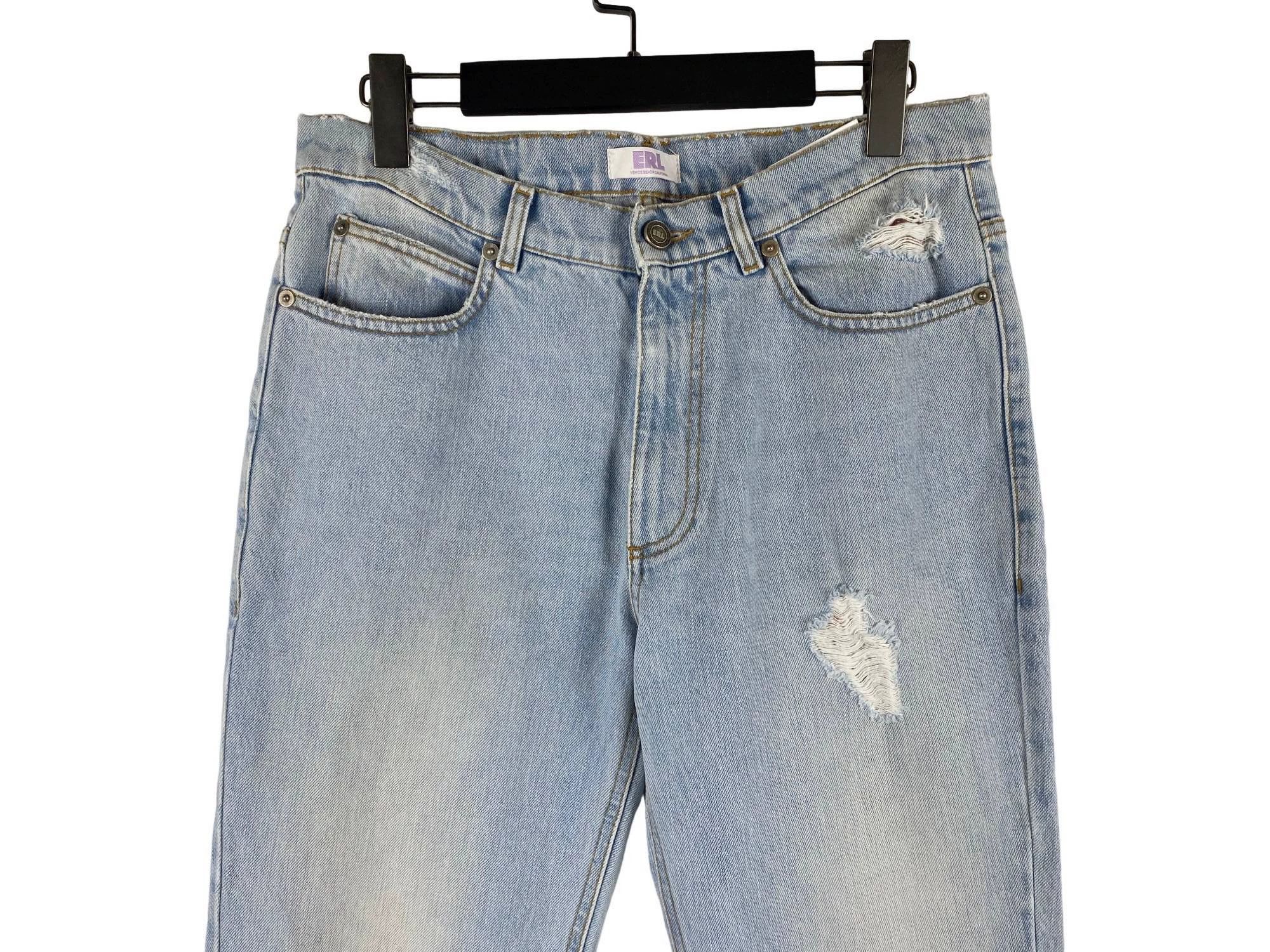 ERL ERL Light Wash Distressed Flared Jeans Size US 32 / EU 48 - 3 Thumbnail