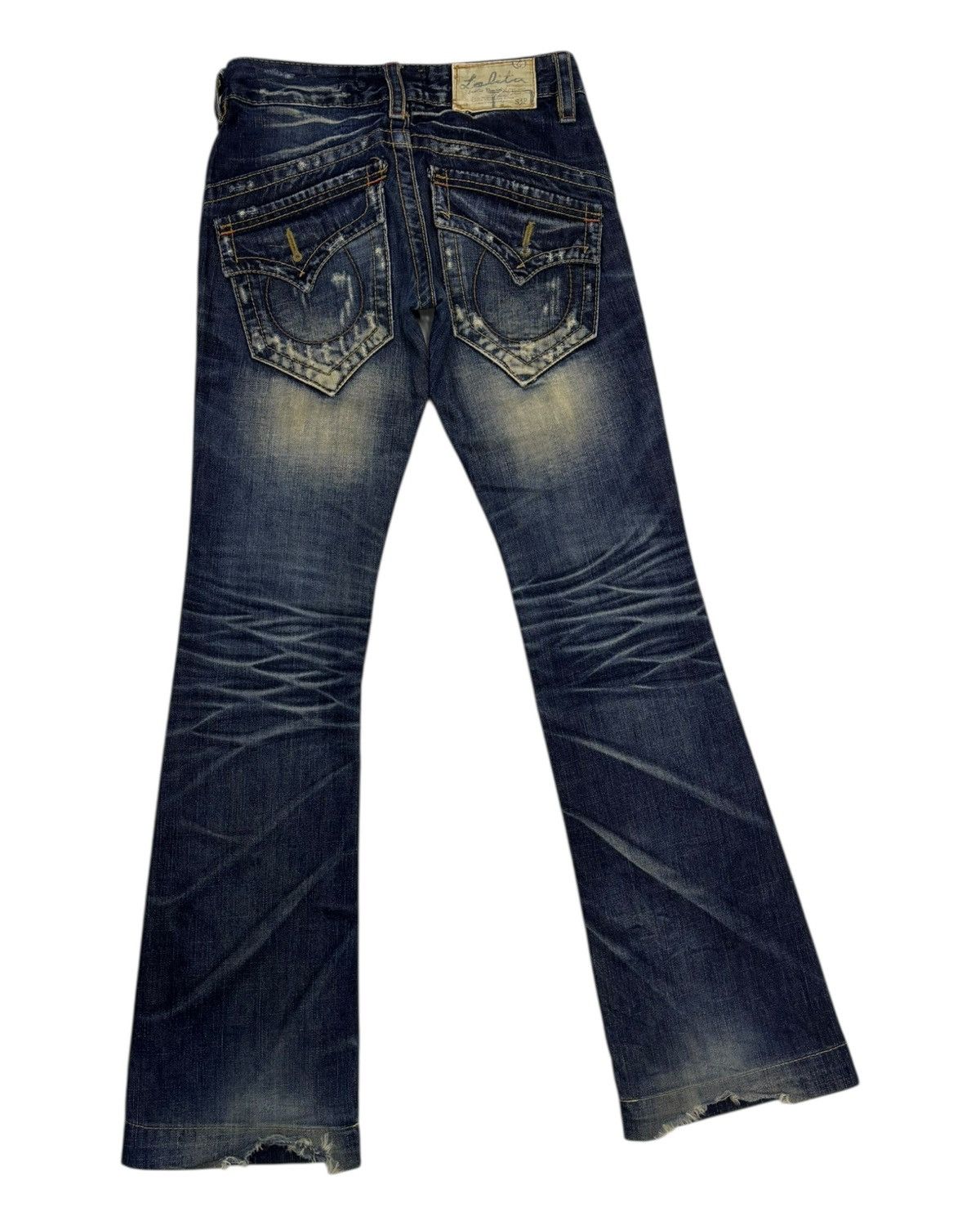 Japanese Brand Vintage Lolita Flared Bootcut Distressed Denim Jeans Size 25" / US 0 / IT 36 - 4 Thumbnail
