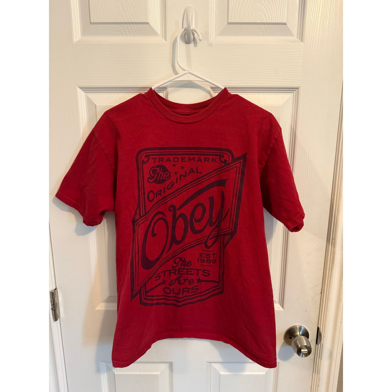 Obey Obey Red Graphic T-Shirt Men’s Medium – Streetwear Logo Tee Size US M / EU 48-50 / 2 - 1 Thumbnail