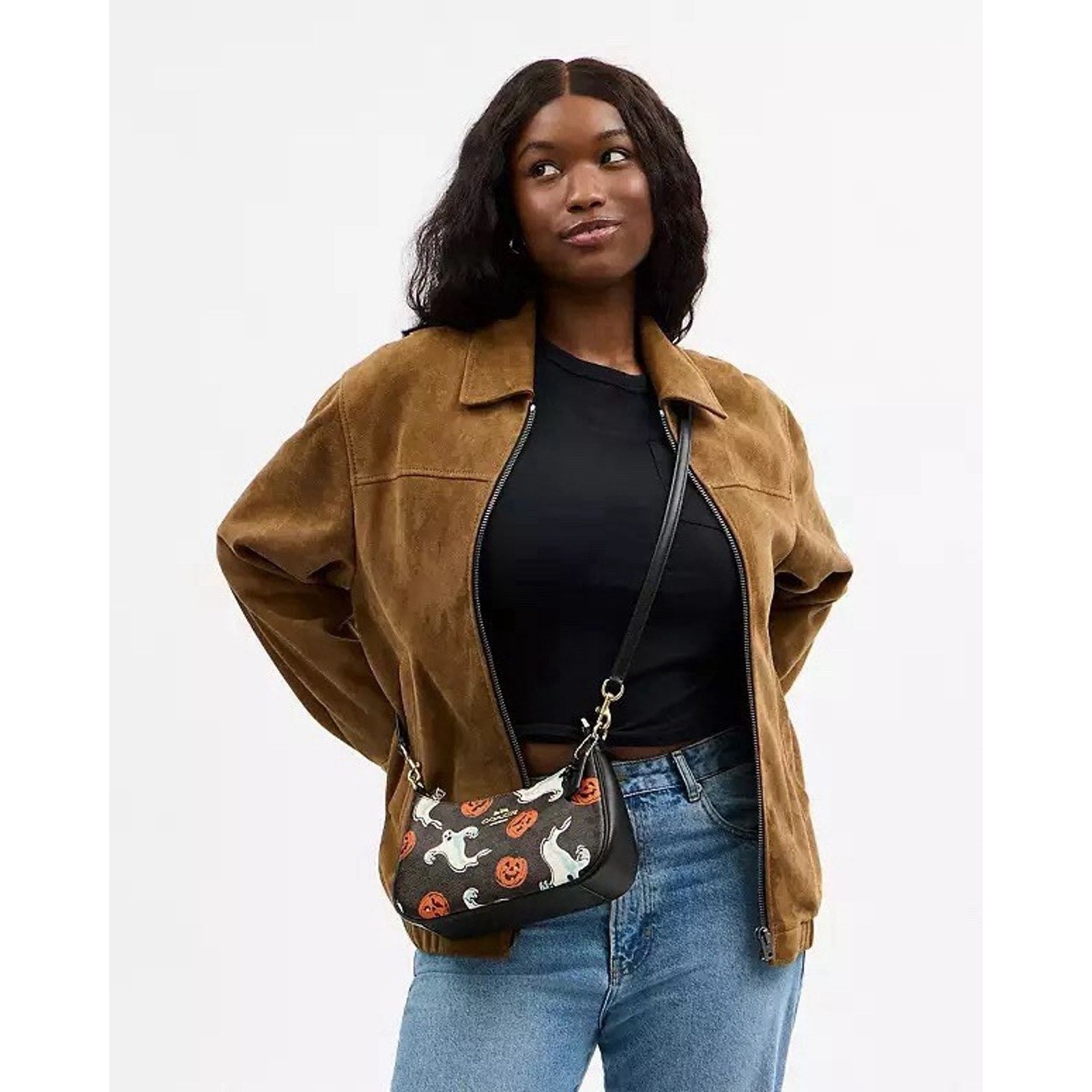 Coach NWT Coach Teri Shoulder Bag Canvas Pumpkin Halloween CCE71 Size ONE SIZE - 14 Thumbnail