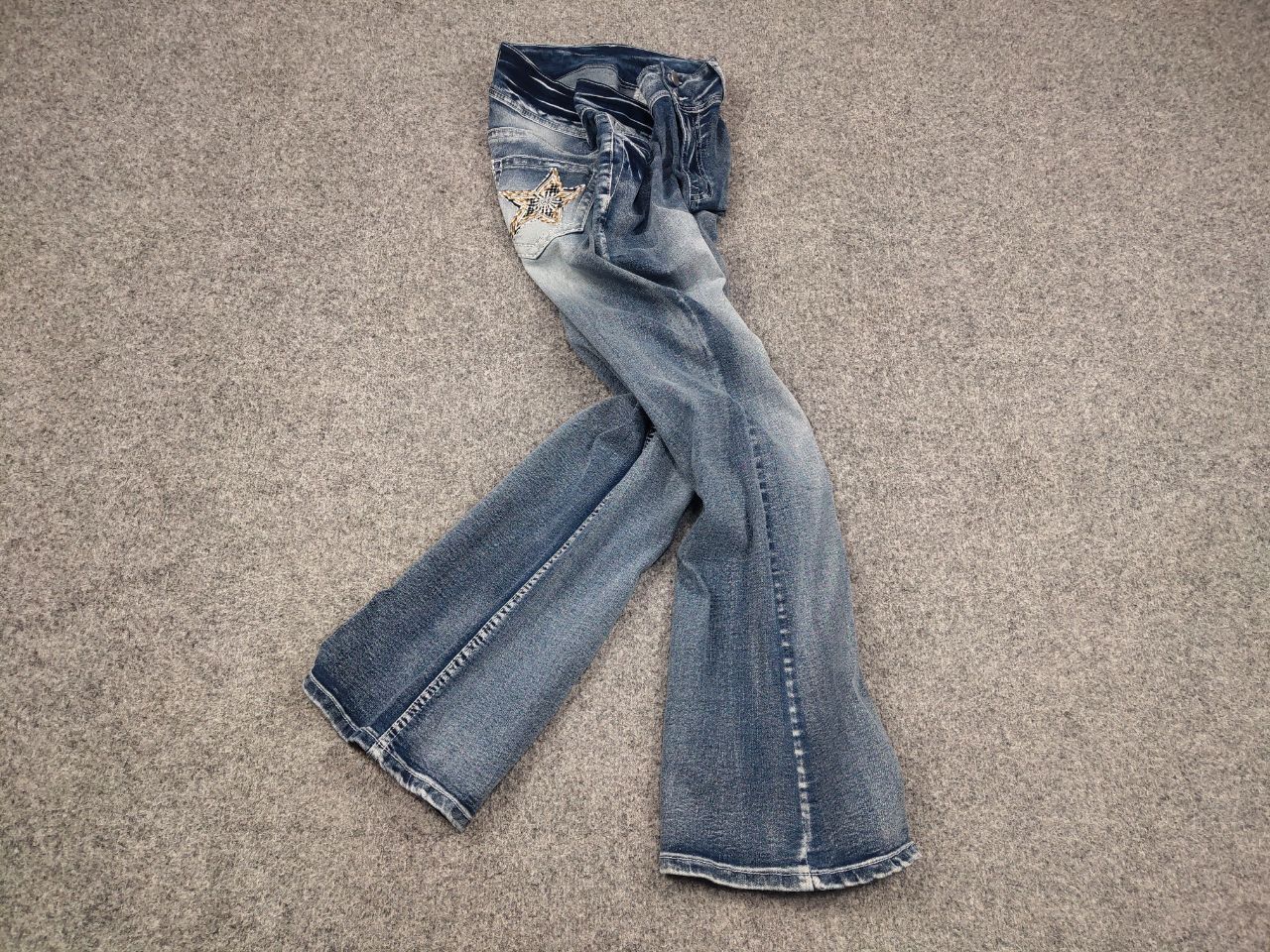 If Six Was Nine Vintage Japan hysteric glamour Style Star Logo Flared Jeans Size 32" / US 10 / IT 46 - 2 Thumbnail