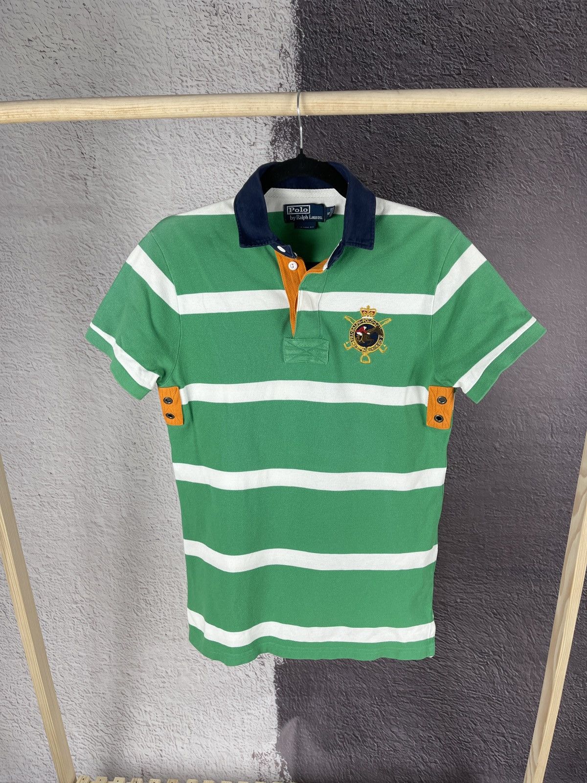 Polo Ralph Lauren Vintage 90s POLO RALPH LAUREN Equestrian Crest Striped Polo Size US S / EU 44-46 / 1 - 1 Thumbnail