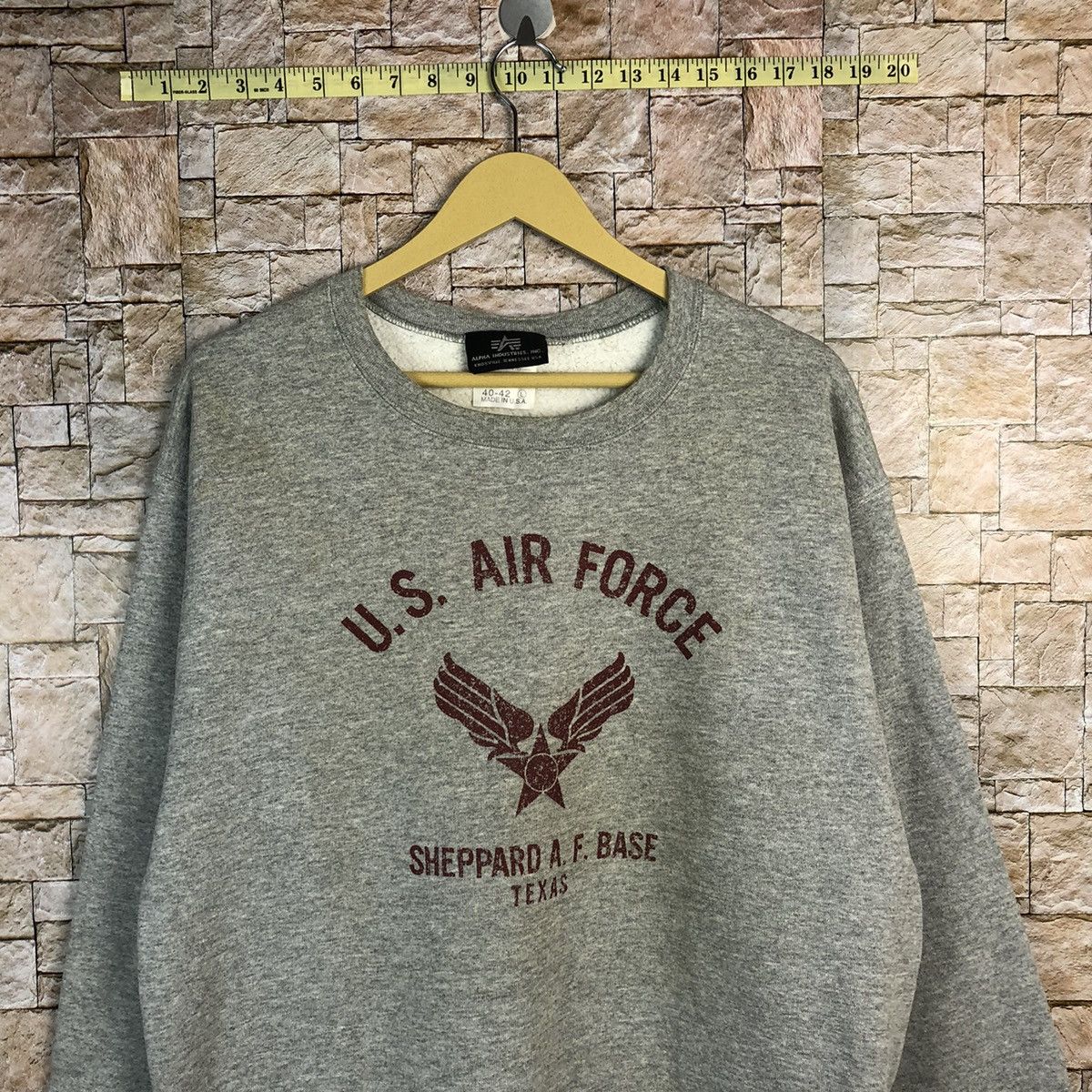 Alpha Industries × Vintage Alpha Industries U.S Air Force Grey Sweatshirt #A796 Size US L / EU 52-54 / 3 - 2 Thumbnail