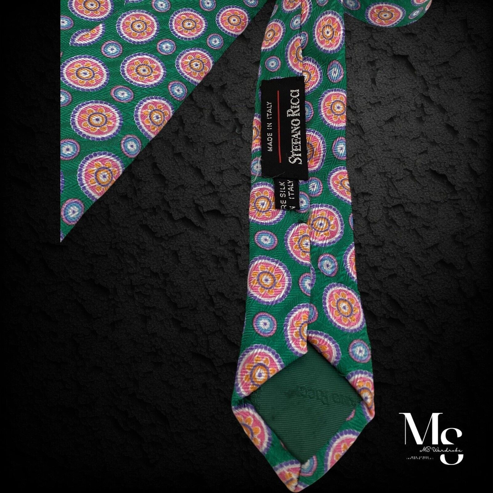 Stefano Ricci STEFANO RICCI Green Medallion Luxury Silk Tie Made In Italy Size ONE SIZE - 3 Thumbnail