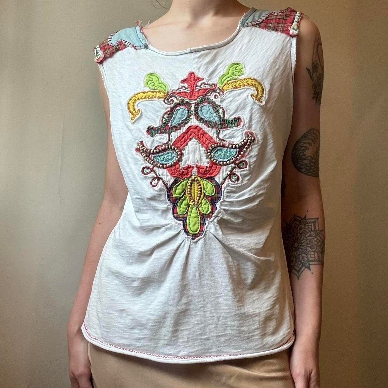 Other Unbranded Patchwork Western Style Tank Top Size M / US 6-8 / IT 42-44 - 1 Thumbnail