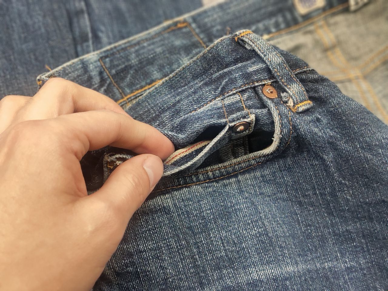 Indigofera Indigofera Vintage Selvedge Distressed Japan Denim Jeans Size US 34 / EU 50 - 13 Thumbnail