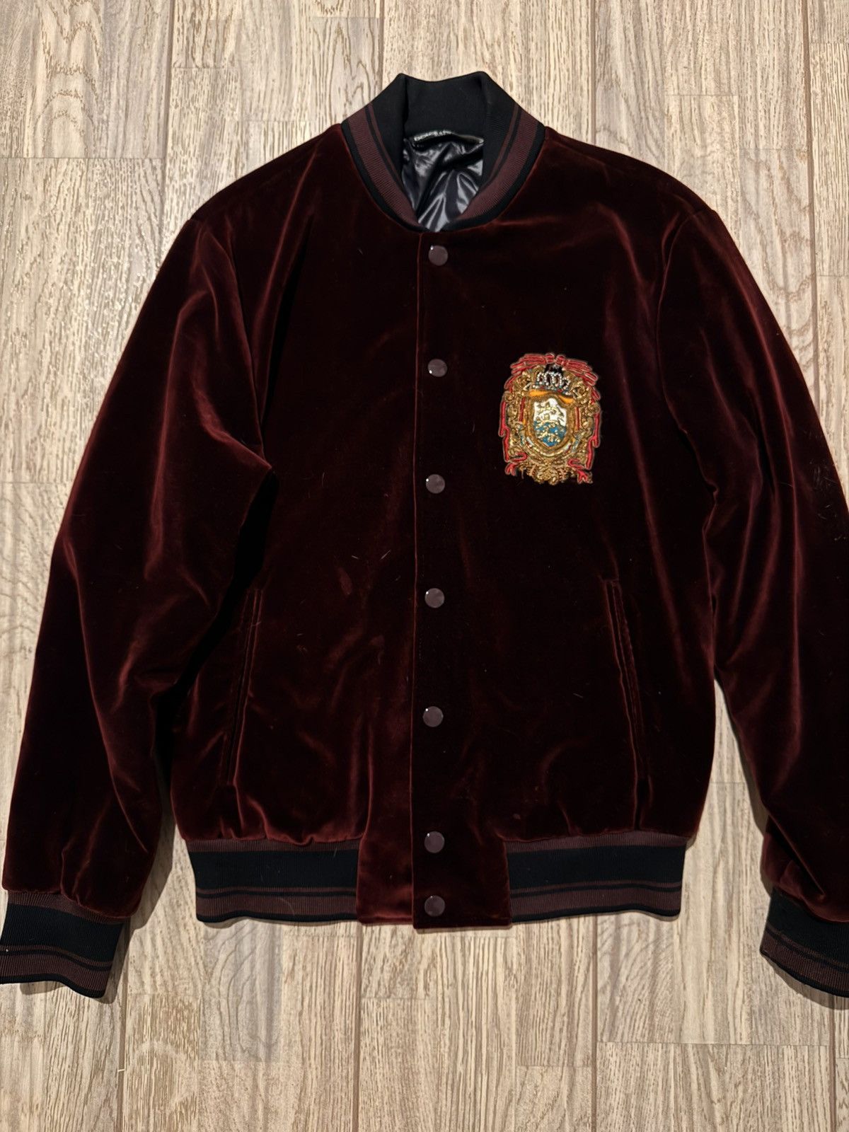 Dolce & Gabbana Dolce & Gabbana Velvet Embroidered Bomber Size US M / EU 48-50 / 2 - 1 Thumbnail