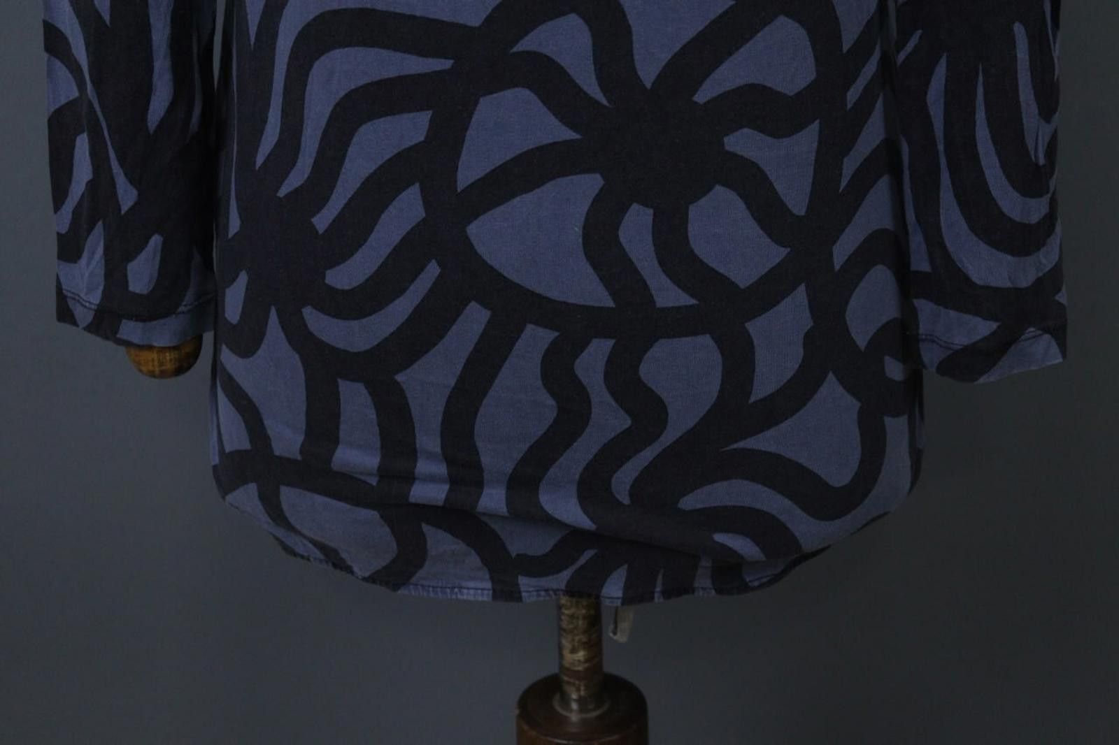 Marimekko Marimekko Blue Black Geometric Lyocell Blouse Top Size XS Size XS / US 0-2 / IT 36-38 - 9 Thumbnail