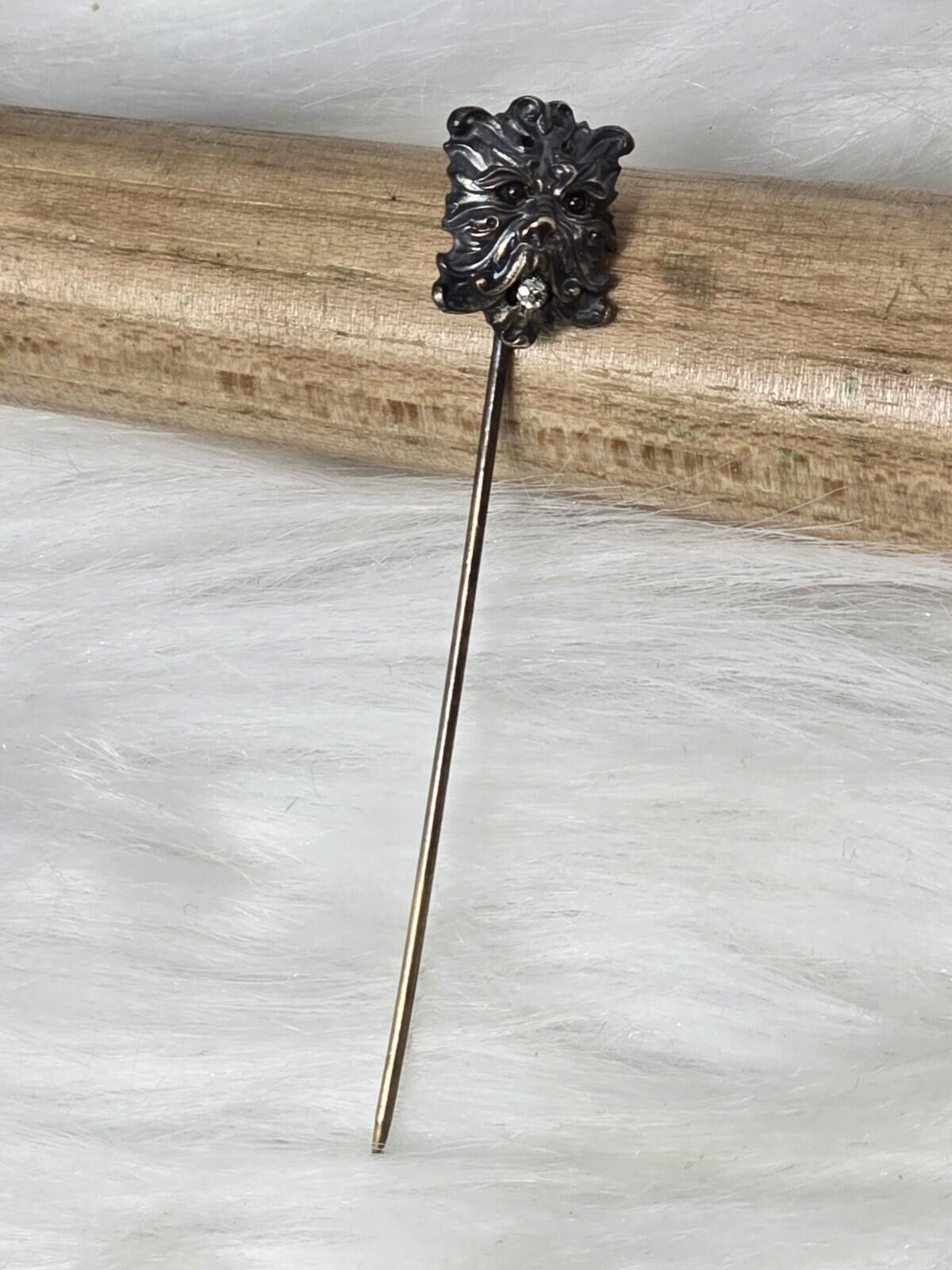 Other Antique Victorian Green Man Gargoyle Stickpin Diamond 925 Size ONE SIZE - 1 Thumbnail