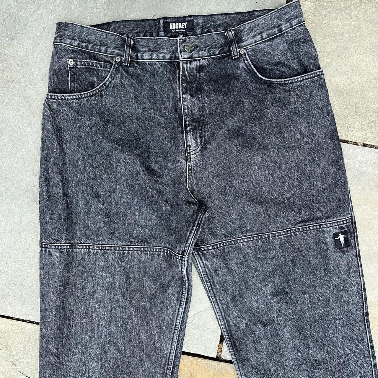 Hockey Skateboards Hockey Double Knee Black Washed Denim Jeans Size US 38 / EU 54 - 4 Thumbnail