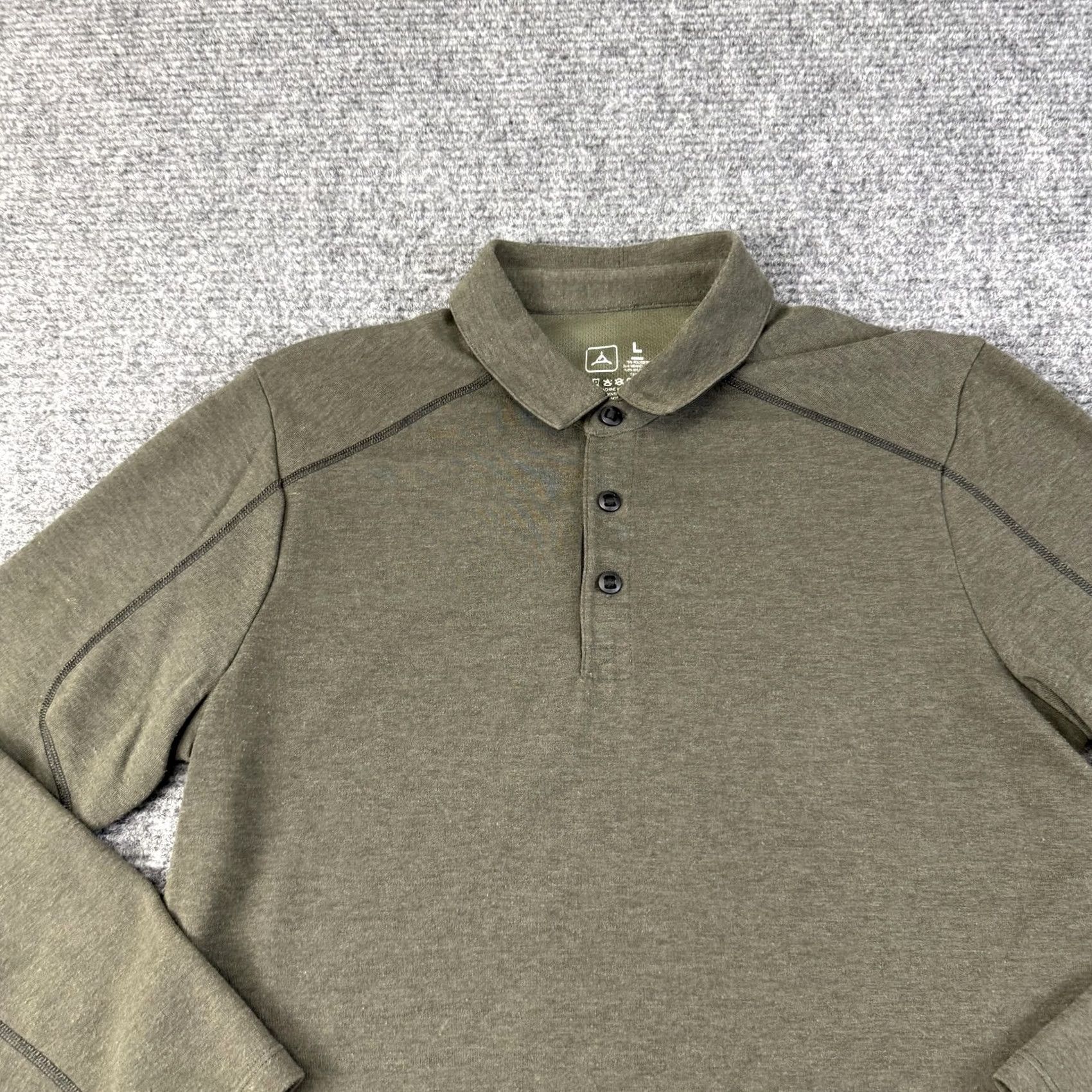 Vintage Triple Aught Design Polo Shirt Mens Large Green Merino Knit USA Long Sleeve Size US L / EU 52-54 / 3 - 3 Thumbnail