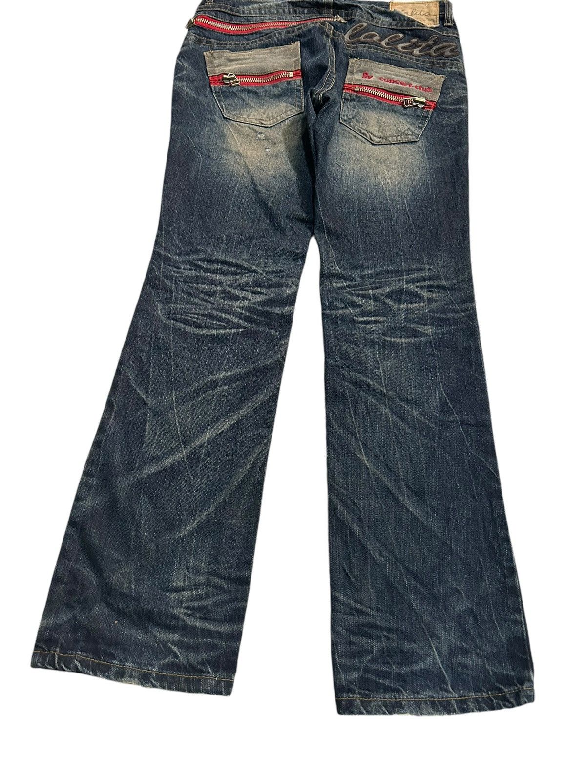 If Six Was Nine × KMRii × Le Grande Bleu (L.G.B.) Vintage Lolita Distressed Mud Wash Punk Style Denim Rare 🎌☠️☠️ Size US 34 / EU 50 - 7 Thumbnail