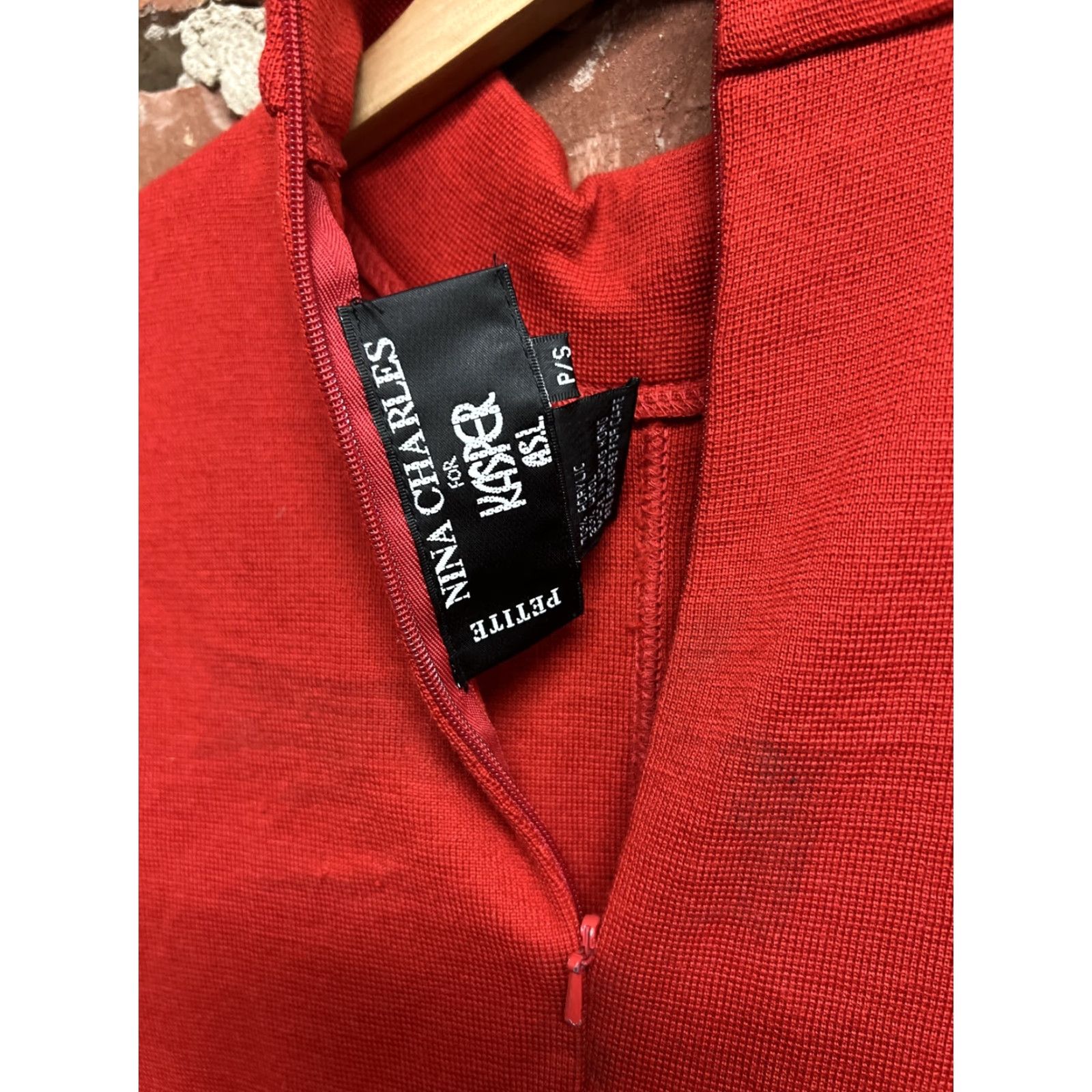 Vintage VINTAGE Nina Charles For Kasper ASl Womens Red Short Sleeve Dress sz Small Size 28" / US 6 / IT 42 - 3 Thumbnail