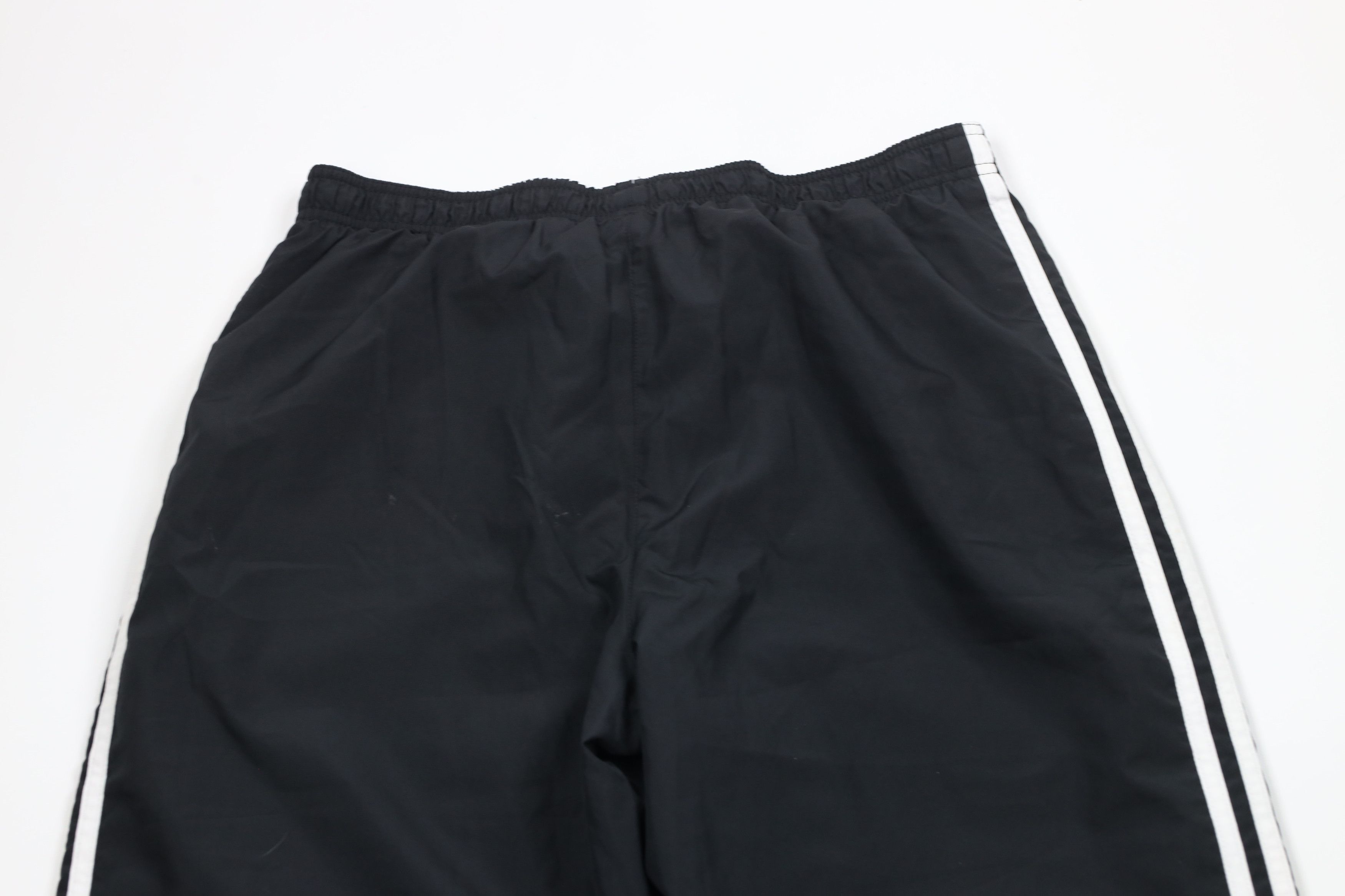 Adidas × Vintage Vintage Adidas Striped Wide Leg Windbreaker Pants Black Size 30" / US 8 / IT 44 - 12 Thumbnail